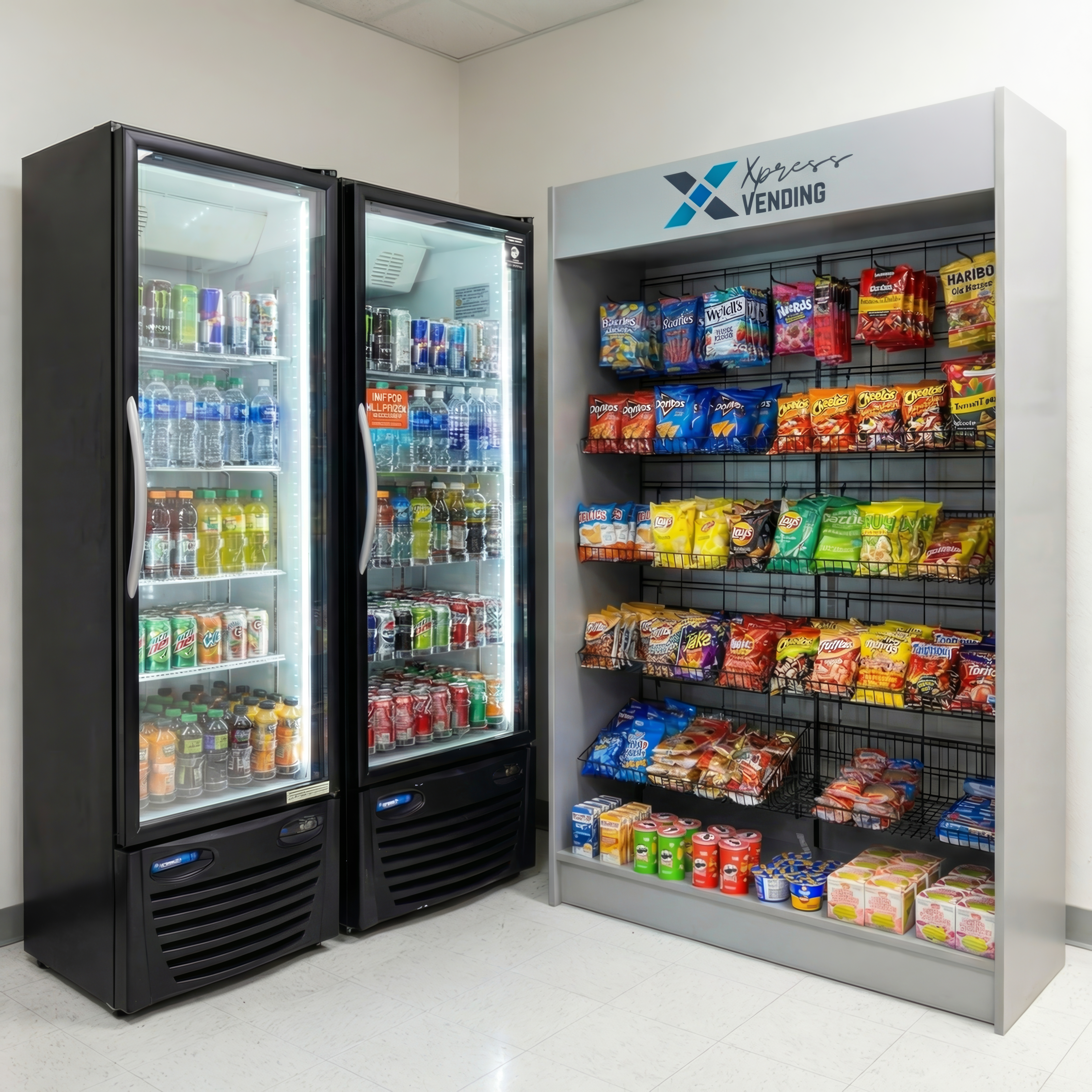 Well maintained office coffee or market setup by Xpress Vending